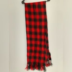 Eddie Bauer, red and black checkered print scarf